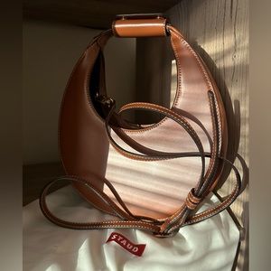 NWOT Staud mini moon leather bag TAN crossbody